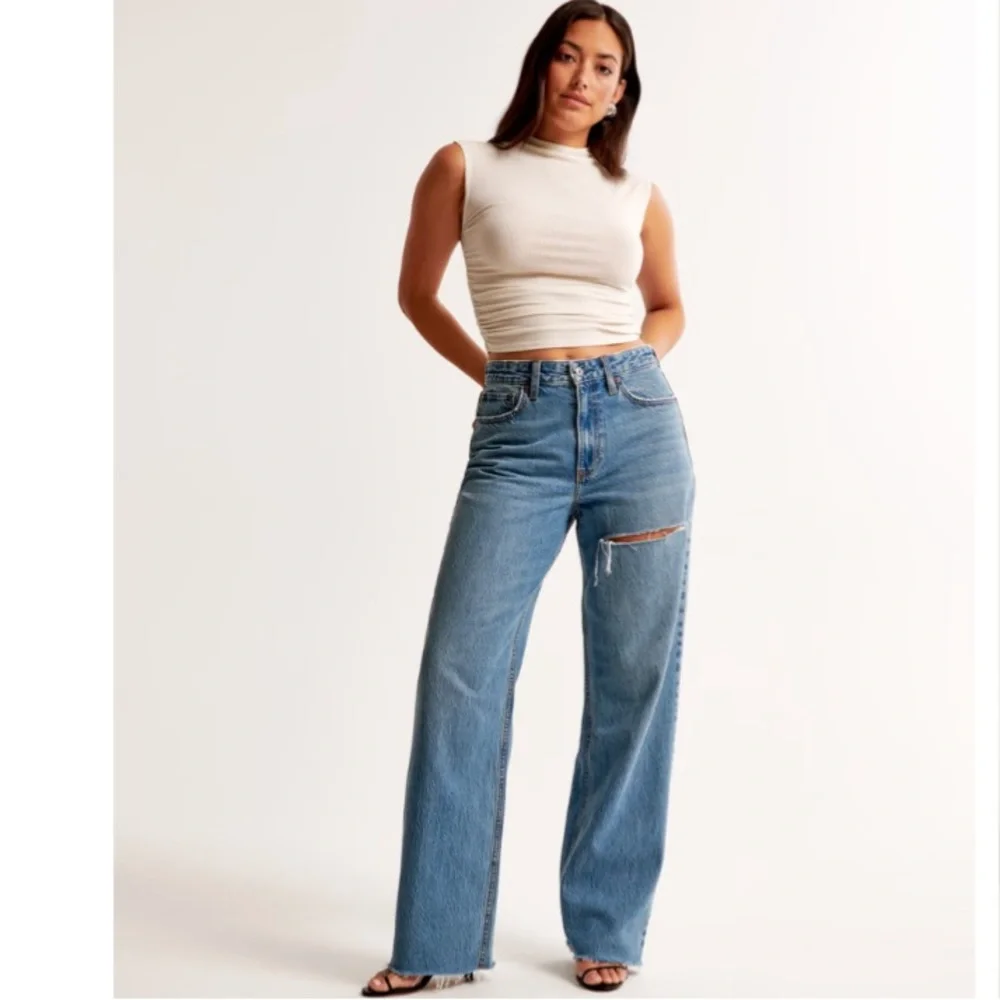 Abercrombie & Fitch Blue Flare Jeans - Picture 1 of 8